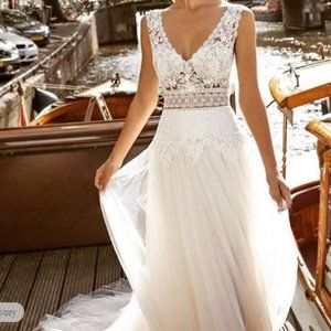 Beach Boho Wedding Dress - A-Line